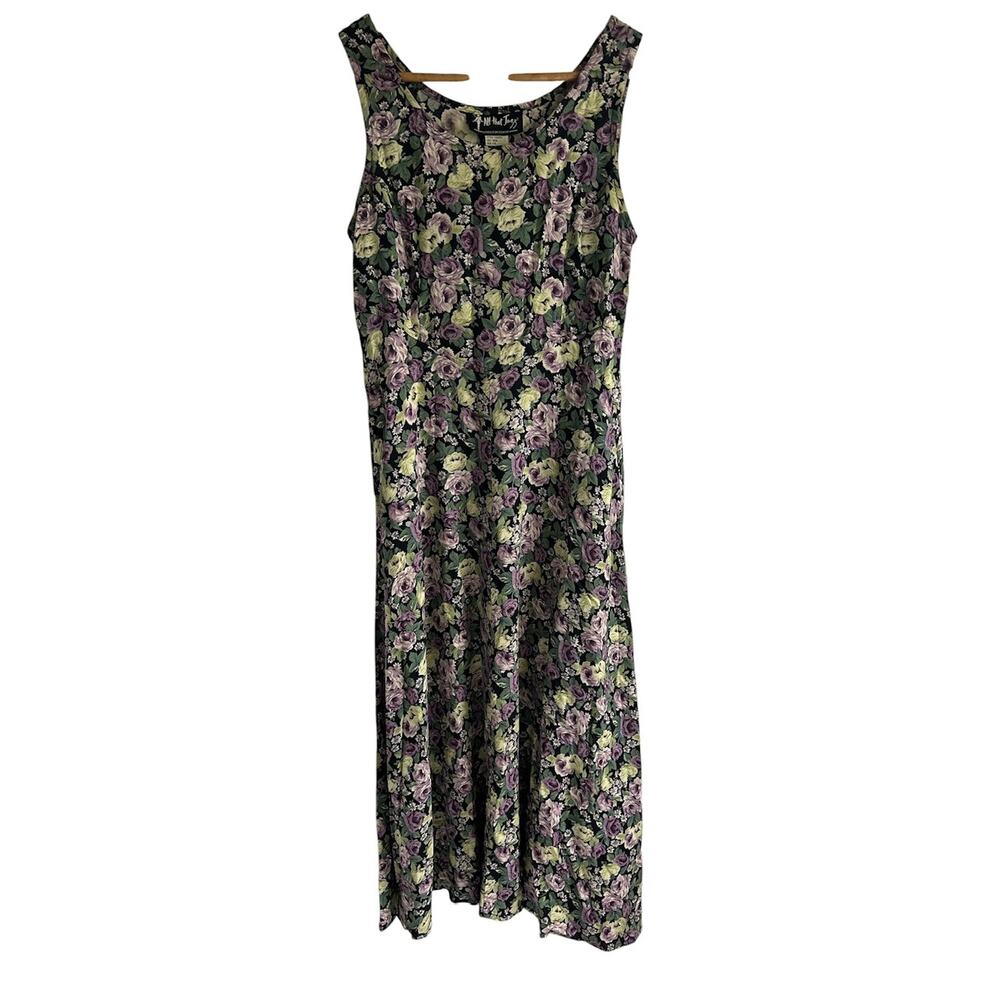 Vintage All That Jazz Women’s Size 5/6 Rose Floral Corset Midi‎ Sun Dress